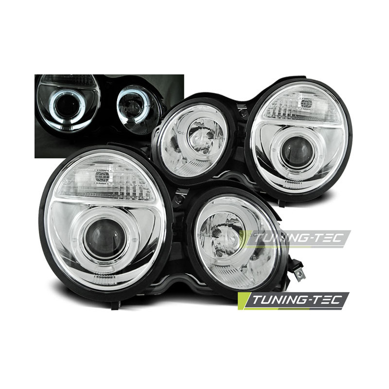 Fari Anteriori Angel Eyes per Mercedes-Benz W210 Classe E 1995-05/1999 (Cod. TT-LPME29)