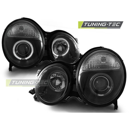 Fari Anteriori Angel Eyes per Mercedes-Benz W210 Classe E 06/1999-2002 (Cod. TT-LPME32)