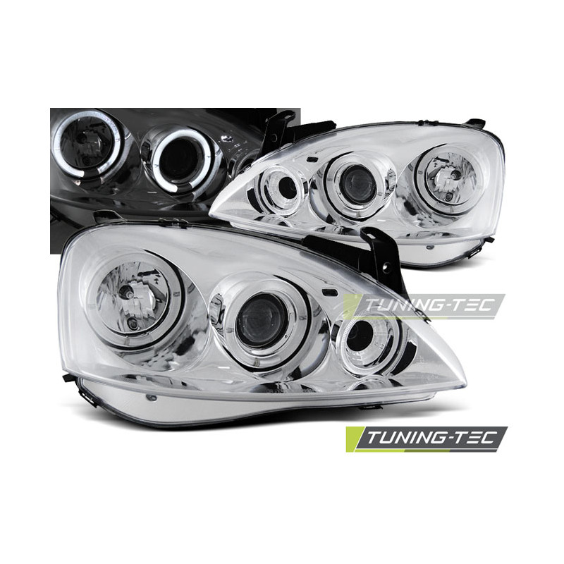 Fari Anteriori Angel Eyes per Opel Corsa C 11/2000-09/2006 (Cod. TT-LPOP28)