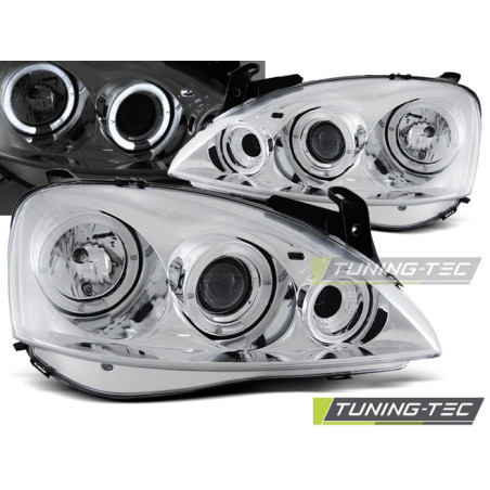 Fari Anteriori Angel Eyes per Opel Corsa C 11/2000-09/2006 (Cod. TT-LPOP28)