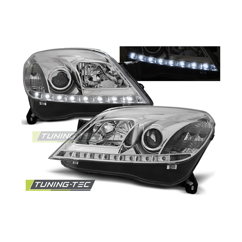 Fari Anteriori con Luci Diurne Luci Diurne Cromato per Opel Astra H 3.5D 03/2004-2009 (Cod. TT-LPOP6
