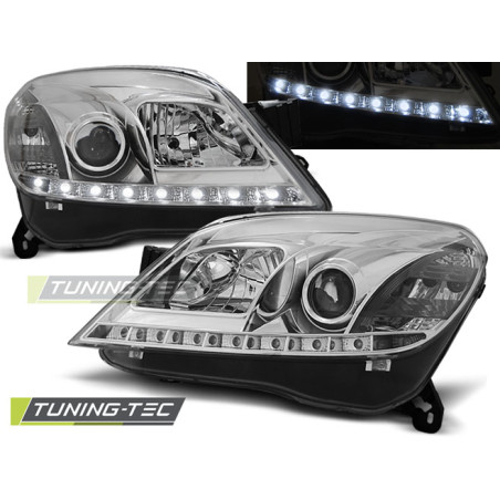Fari Anteriori con Luci Diurne Luci Diurne Cromato per Opel Astra H 3.5D 03/2004-2009 (Cod. TT-LPOP6