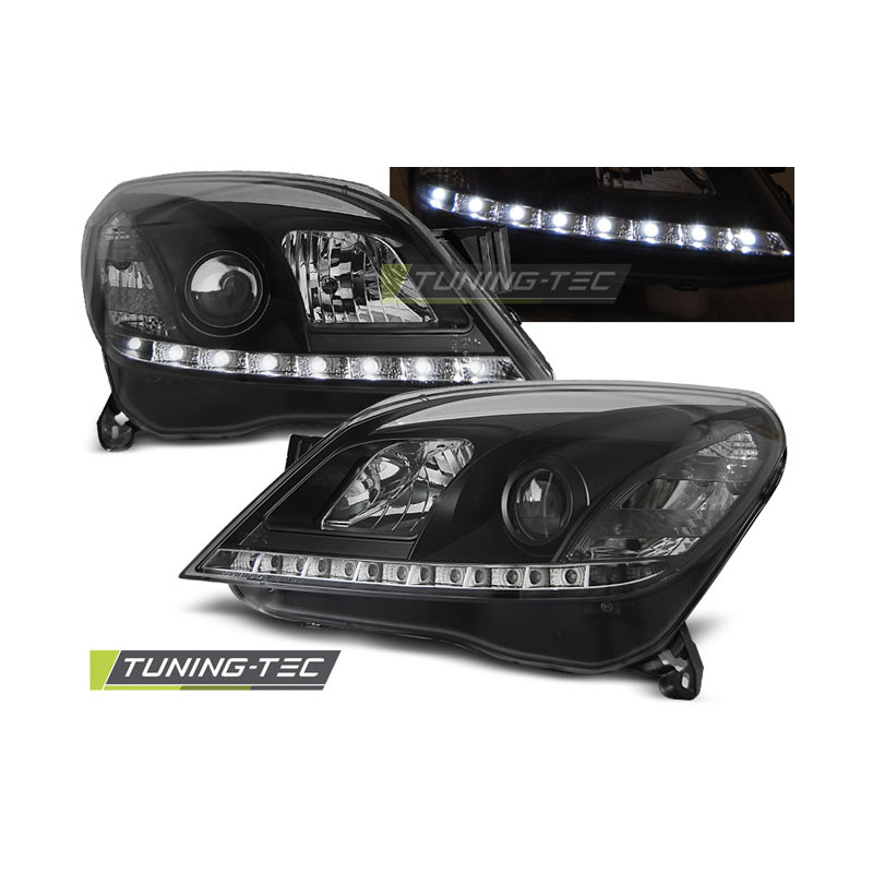 Fari Anteriori con Luci Diurne Luci Diurne Nero per Opel Astra H 03/2004-2009 (Cod. TT-LPOP64)