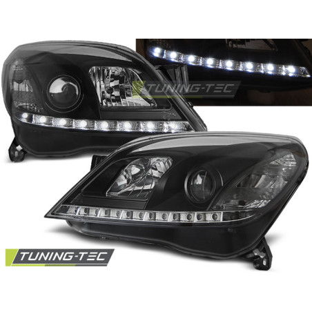 Fari Anteriori con Luci Diurne Luci Diurne Nero per Opel Astra H 03/2004-2009 (Cod. TT-LPOP64)