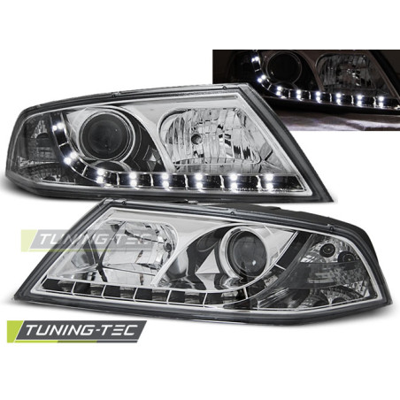 Fari Anteriori Luci Diurne Cromato per Skoda Octavia 2 03/2004-2008 (Cod. TT-LPSK07)