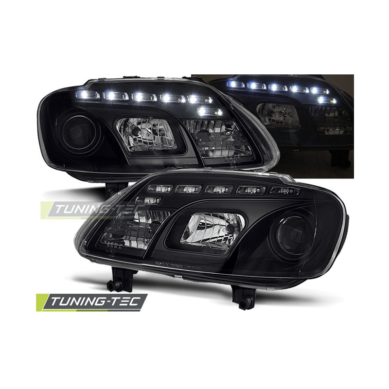 Fari Anteriori Luci Diurne Nero per Volkswagen Touran /caddy 02/2003-10/2006 (Cod. TT-LPVWC4)
