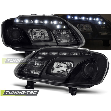 Fari Anteriori Luci Diurne Nero per Volkswagen Touran /caddy 02/2003-10/2006 (Cod. TT-LPVWC4)