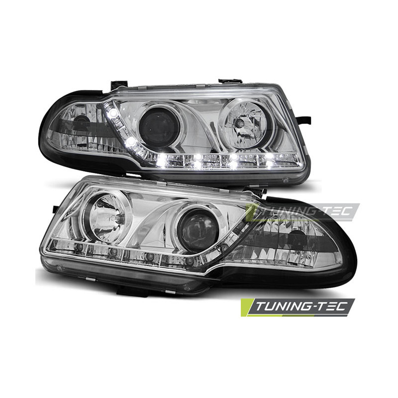 Fari Anteriori con Luci Diurne Luci Diurne Cromato per Opel Astra F 09/1994-08/1997 (Cod. TT-LPOP61)
