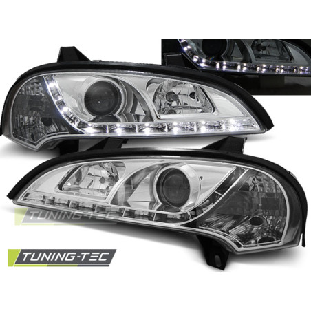 Fari Anteriori con Luci Diurne Luci Diurne Cromato per Opel Tigra 09/1994-12/2000 (Cod. TT-LPOP57)