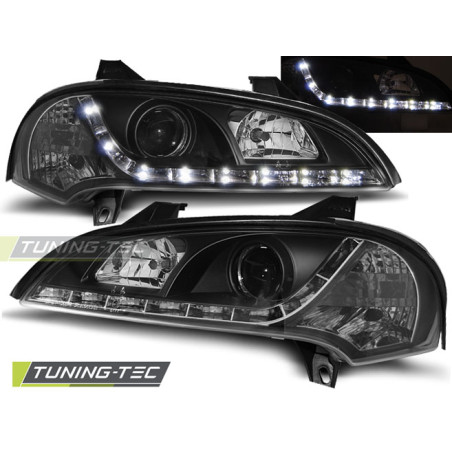 Fari Anteriori con Luci Diurne Luci Diurne Nero per Opel Tigra 09/1994-12/2000 (Cod. TT-LPOP58)