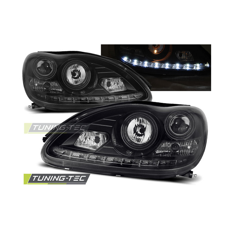Fari Anteriori Luci Diurne Nero per Mercedes-Benz W220 S-klasa 09/1998-05/2005 (Cod. TT-LPME52) Fari Anteriori Luci Diurne Nero per Mercedes-Benz W220 S-klasa 09/1998-05/2005 (Cod. TT-LPME52)