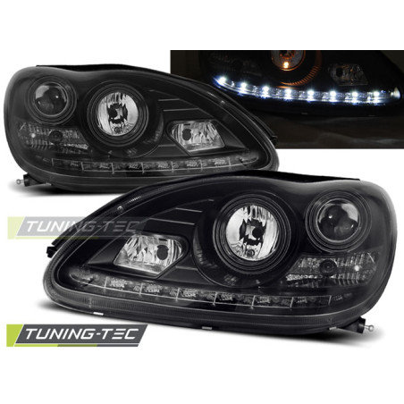 Fari Anteriori Luci Diurne Nero per Mercedes-Benz W220 S-klasa 09/1998-05/2005 (Cod. TT-LPME52)