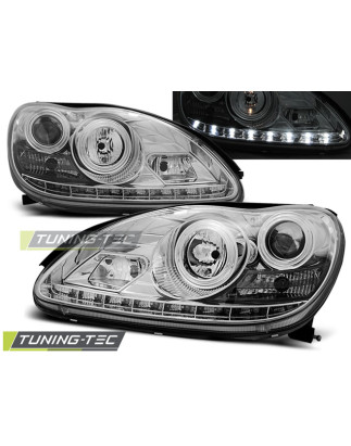 Fari Anteriori Luci Diurne Cromato per Mercedes-Benz W220 S-klasa 09/1998-05/2005 (Cod. TT-LPME51)