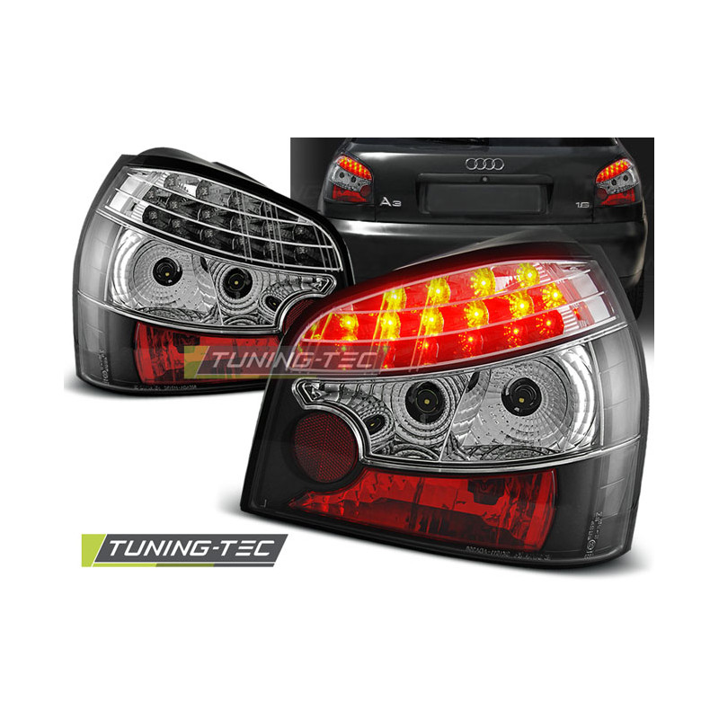Fanali Posteriori LED Nero per Audi A3 08/1996-08/2000 (Cod. TT-LDAU08)