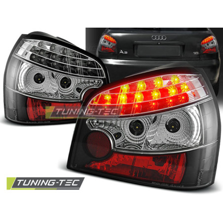 Fanali Posteriori LED Nero per Audi A3 08/1996-08/2000 (Cod. TT-LDAU08)