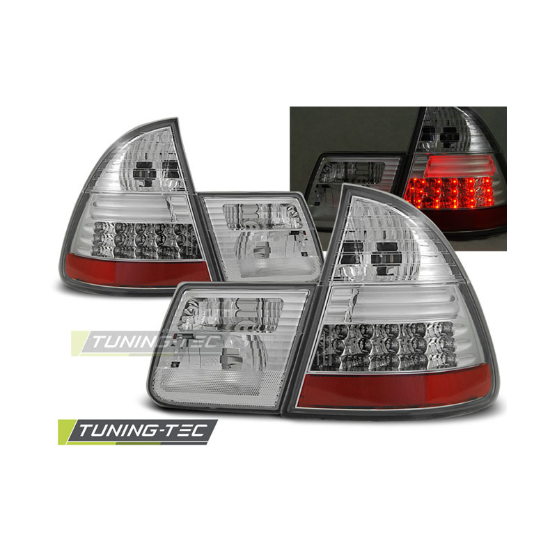 Fanali Posteriori LED Cromato per BMW E46 1999-2005 (Cod. TT-LDBM27)