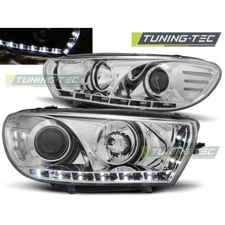 Fari Anteriori Luci Diurne Cromato per Volkswagen Scirocco 2008-04/2014 (Cod. TT-LPVWA9)