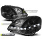 Fari Anteriori Luci Diurne Nero per Volkswagen Polo 9N3 04/2005-2009 (Cod. TT-LPVWA6)