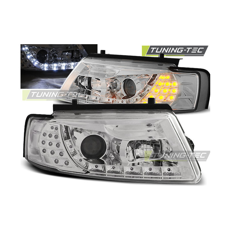 Fari Anteriori Luci Diurne Cromato per Volkswagen Passat B5 11/1996-08/2000 (Cod. TT-LPVWB3)