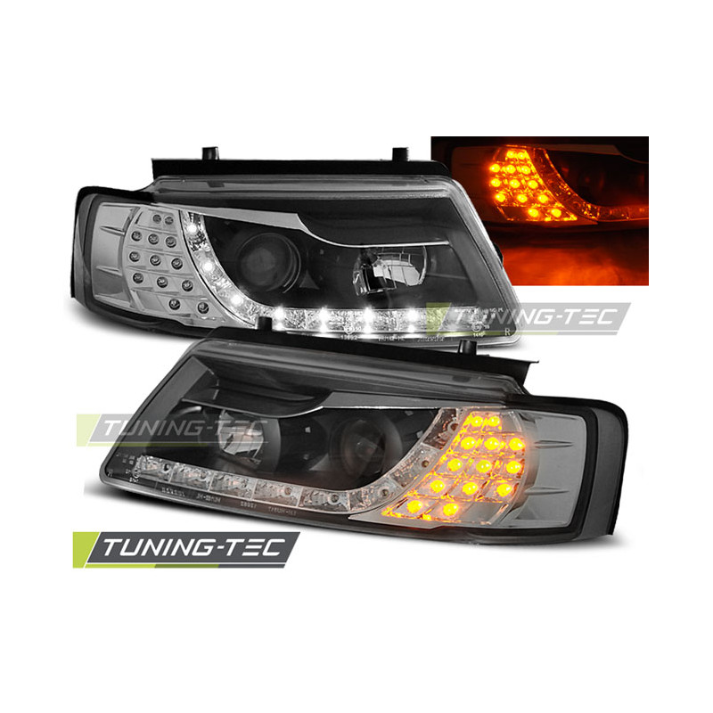 Fari Anteriori Luci Diurne Nero per Volkswagen Passat B5 11/1996-08/2000 (Cod. TT-LPVWB4)