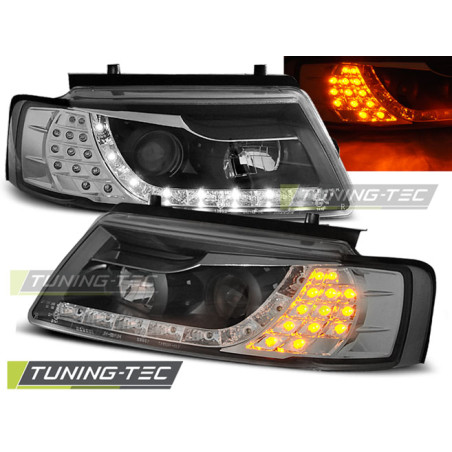 Fari Anteriori Luci Diurne Nero per Volkswagen Passat B5 11/1996-08/2000 (Cod. TT-LPVWB4)