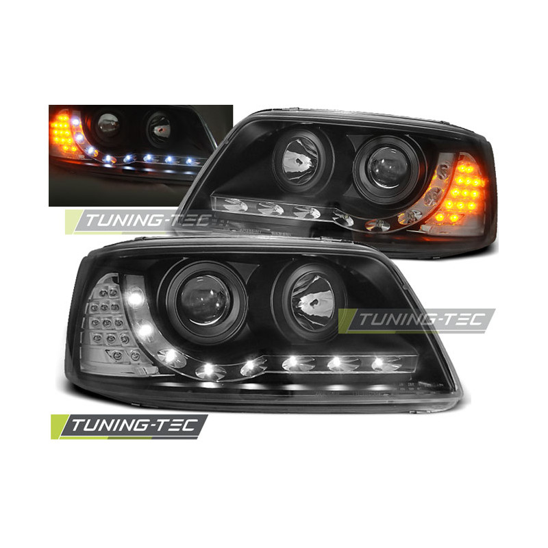 Fari Anteriori Luci Diurne Nero per Volkswagen T5 04/2003-08/2009 (Cod. TT-LPVWA8)