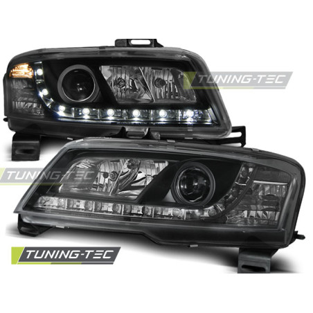 Fari Anteriori con Luci Diurne Luci Diurne Nero per Fiat Stilo 3D 10/2001-2008 (Cod. TT-LPFI12)
