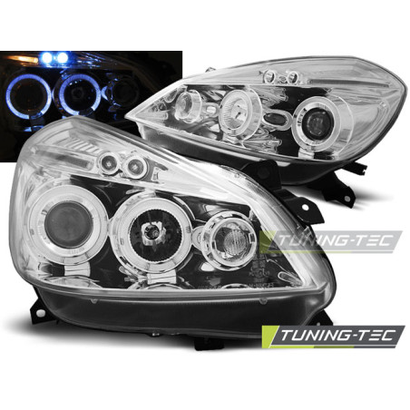 Fari Anteriori Angel Eyes per Renault Clio 3 2005-2009 (Cod. TT-LPRE27)