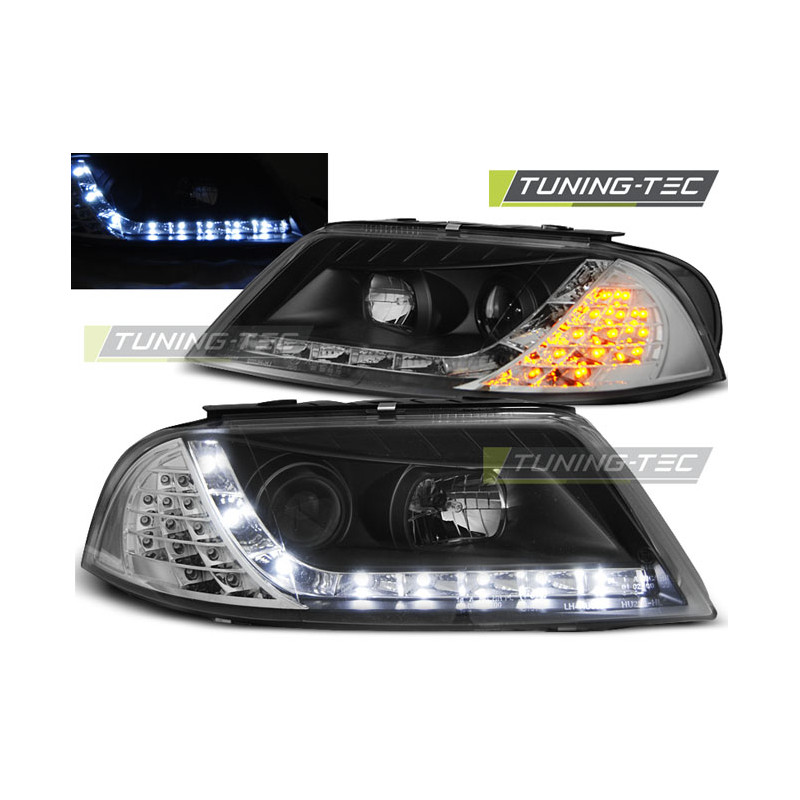 Fari Anteriori Luci Diurne Nero per Volkswagen Passat 3BG B5 Fl 09/2000-03/2005 (Cod. TT-LPVWC8)