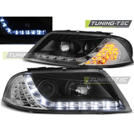 Fari Anteriori Luci Diurne Nero per Volkswagen Passat 3BG B5 Fl 09/2000-03/2005 (Cod. TT-LPVWC8)