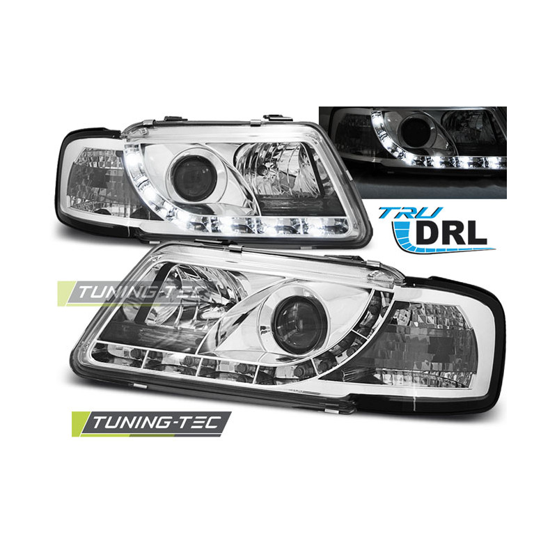 Fari Anteriori Luci Diurne DRL Cromato per Audi A3 8L 08/1996-08/2000 (Cod. TT-LPAU61)