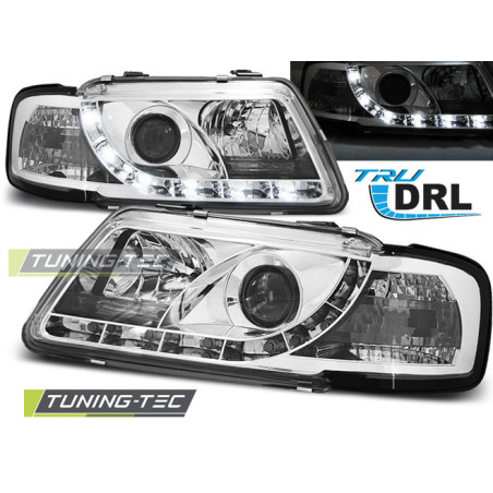 Fari Anteriori Luci Diurne DRL Cromato per Audi A3 8L 08/1996-08/2000 (Cod. TT-LPAU61)