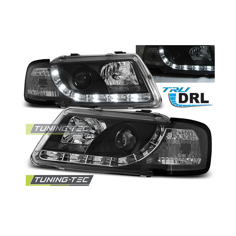 Fari Anteriori Luci Diurne DRL Nero per Audi A3 8L 08/1996-08/2000 (Cod. TT-LPAU62)