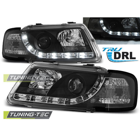 Fari Anteriori Luci Diurne DRL Nero per Audi A3 8L 08/1996-08/2000 (Cod. TT-LPAU62)