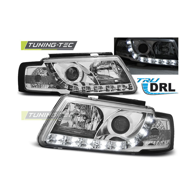 Fari Anteriori Luci Diurne DRL Cromato per Volkswagen Passat B5 3B 11/1996-08/2000 (Cod. TT-LPVWD6)