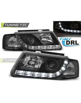 Fari Anteriori Luci Diurne DRL Nero per Volkswagen Passat B5 3B 11/1996-08/2000 (Cod. TT-LPVWD7)