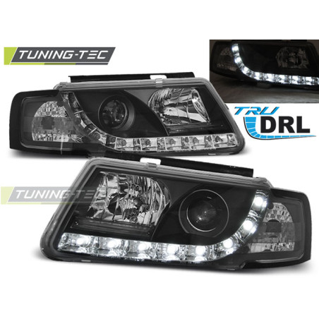 Fari Anteriori Luci Diurne DRL Nero per Volkswagen Passat B5 3B 11/1996-08/2000 (Cod. TT-LPVWD7)