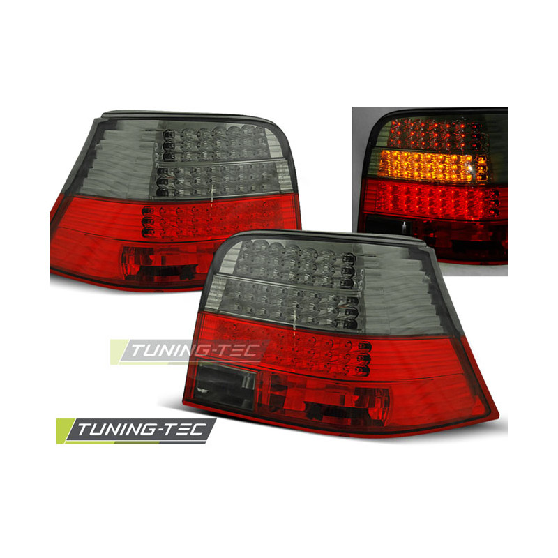 Fanali Posteriori LED Rosso Fumé per Volkswagen Golf 4 09/1997-09/2003 (Cod. TT-LDVW32)