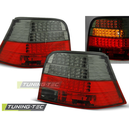 Fanali Posteriori LED Rosso Fumé per Volkswagen Golf 4 09/1997-09/2003 (Cod. TT-LDVW32)