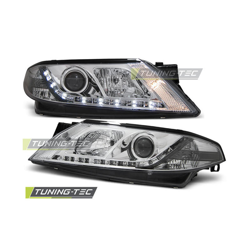 Fari Anteriori con Luci Diurne Luci Diurne Cromato per Renault Laguna 2 2001-03/2005 (Cod. TT-LPRE17