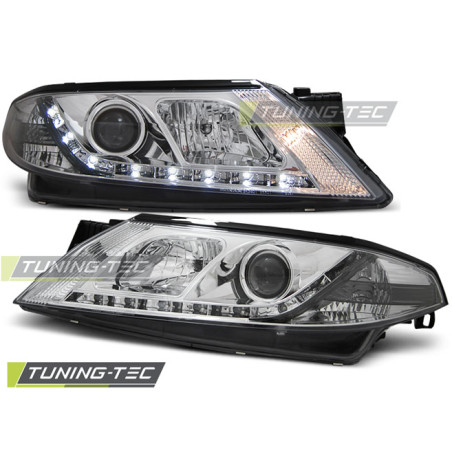 Fari Anteriori con Luci Diurne Luci Diurne Cromato per Renault Laguna 2 2001-03/2005 (Cod. TT-LPRE17