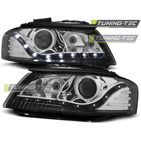 Fari Anteriori Luci Diurne Nero per Audi A3 8P 05/2003-03/2008 (Cod. TT-LPAU24)