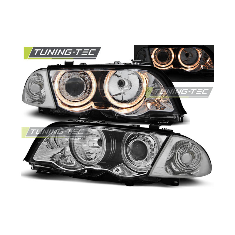 Fari Anteriori Angel Eyes per BMW E46 S/t 05/1998-08/2001 (Cod. TT-LPBM40)