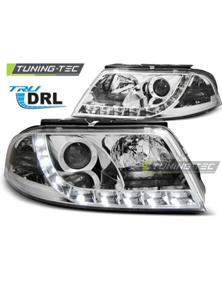 Fari Anteriori Luci Diurne DRL Cromato per Volkswagen Passat 3BG 09/2000-03/2005 (Cod. TT-LPVWD8)