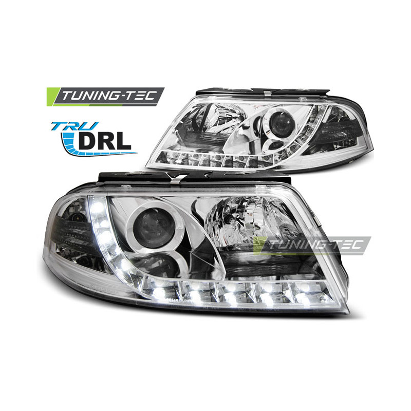 Fari Anteriori Luci Diurne DRL Cromato per Volkswagen Passat 3BG 09/2000-03/2005 (Cod. TT-LPVWD8)