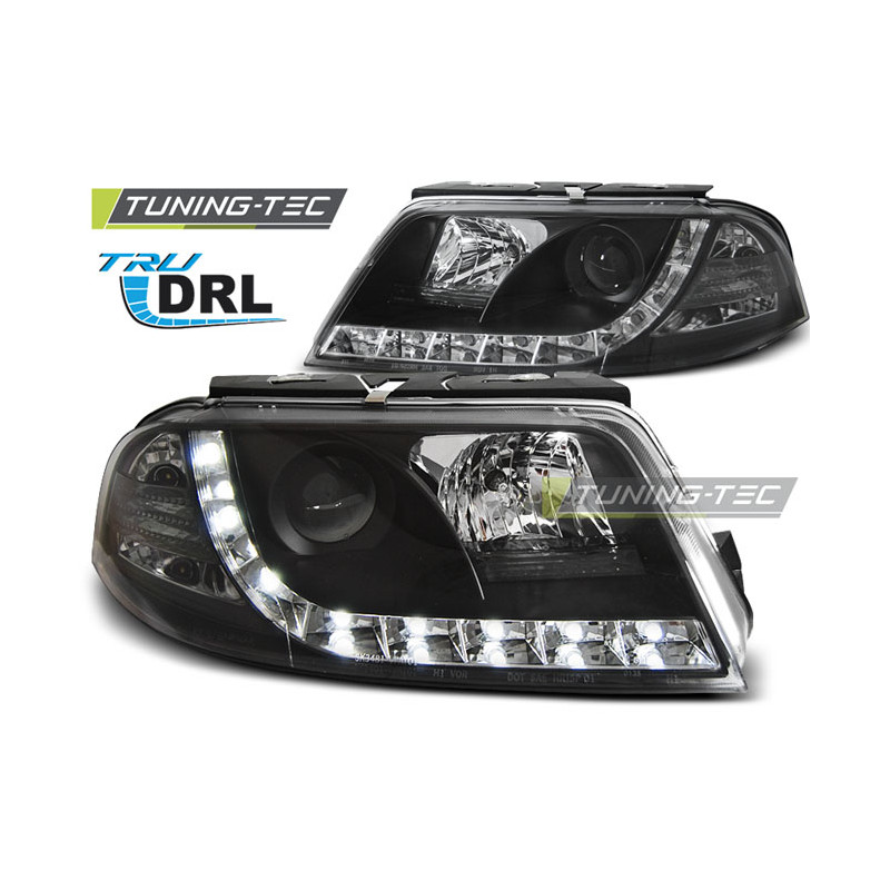 Fari Anteriori Luci Diurne DRL Nero per Volkswagen Passat 3BG 09/2000-03/2005 (Cod. TT-LPVWD9)