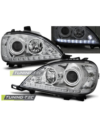 Fari Anteriori Luci Diurne Cromato per Mercedes-Benz W163 Ml Classe M 03/1998-08/2001 (Cod. TT-LPME5