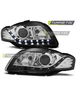 Fari Anteriori Luci Diurne Nero per Audi A4 B7 11/2004-03/2008 (Cod. TT-LPAU66)