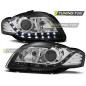 Fari Anteriori Luci Diurne Nero per Audi A4 B7 11/2004-03/2008 (Cod. TT-LPAU66)