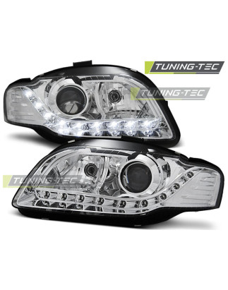 Fari Anteriori Luci Diurne Cromato per Audi A4 B7 11/2004-03/2008 (Cod. TT-LPAU65)